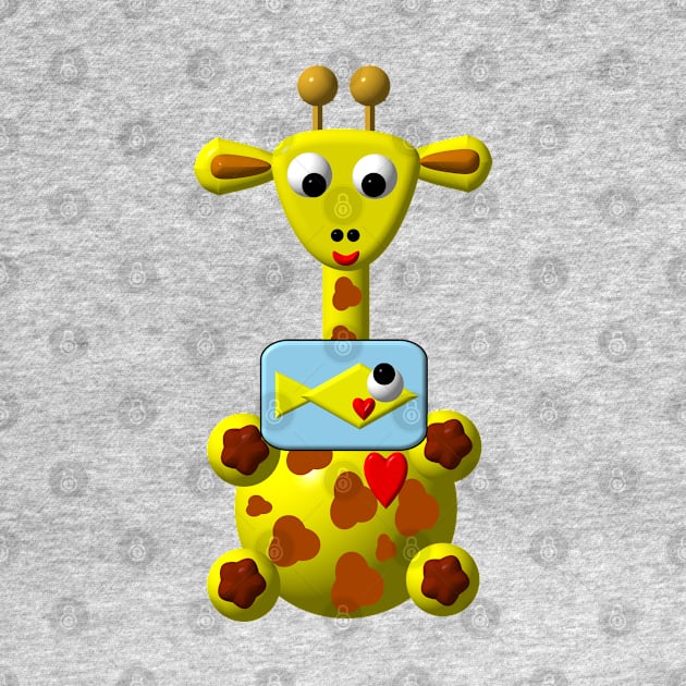 Cute Giraffe with a Goldfish by CuteCrittersWithHeart